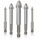 Drill Bit Set, Drill Bits Hex Shank 5Pcs Rust Resistant for Brick Wall