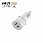OtterBox Dual USB Premium Fast Charge Car Charger PD 30W + PD 20W | White