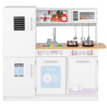 Costway Ensemble de jeu de cuisine pour enfants avec four à évier amovible Four micro-ondes Lave-vaisselle