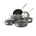 All-Clad E785SC64 Ha1 Hard Anodized Nonstick Dishwasher Safe PFOA Free Cookware Set, 10-Piece, Black