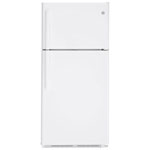Open Box - GE 30" 18 Cu. Ft. Top Freezer Refrigerator w/ LED Lighting (GTE18FTLKWW) - White - Scratch & Dent