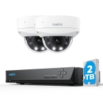 Reolink Smart 4K 8MP IK10 PoE Security Camera System with 5× Optical Zoom and Spotlight Color Night Vision, 8CH NVR with 2TB HDD, RLK8-843V2