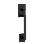 Kwikset San Clemente Front Door Handle No Lock, Entry Handleset Exterior with Interior Reversible Handed Lever, Non-Locking - Matte Black