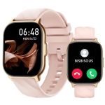 BISBISOUS Smartwatch for Women-2.1"Heart Rate Sleep-Make/Answer Call 300mAh-Pink