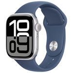 Koodo Apple Watch Series 10 (GPS + Cellular) 42mm Silver Aluminum Case with Denim Sport Band - Medium/Large - Monthly Tab Payment