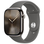 Koodo Apple Watch Series 10 (GPS + Cellular) 46mm Natural Titanium Case with Stone Grey Sport Band - Medium/Large - Monthly Tab Payment