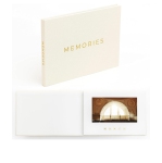 TUTT 7inch HD Digital Photo Album Video Book | 4GB Memory Portable Hardcover LCD Wedding Display Frame | Video Brochure | Memories | Linen-Bound | Gift Ideas