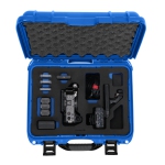 Colour: Striking blue case paired with a seamless matching blue foam insert layer.