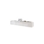 White Wood Entertainment Center with LED Light and 3 Drawers Fits TV's up to 70 in.