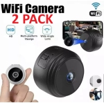 2 PACK des Mini WiFi HD Caméra de sécurité sans fil pour la sécurité de la maison intelligente avec l'application de téléphone vidéo en direct, humain & Détection des animaux de compagnie, Cam de la voiture Nanny, Son & Portable Baby petites caméras vidéo