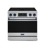 Gordon Ramsay by THOR Kitchen 36 Inch Professional Electric Range with Tilt Panel Touch Control in Stainless Steel/Navy Blue