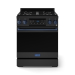 Gordon Ramsay by THOR Kitchen 30 Inch Professional Gas Range with Tilt Panel Touch Control in Black/Navy Blue