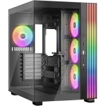Be Calmez-vous ! 600 LX noir PC Étonnante vue panoramique, cas de présentation, conception de chambre double, solide ARGB LED Bande, 4 Ailes légères LX PWM Eventails, inversés et utilisables horizontalement