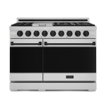 Gordon Ramsay par THOR Cuisine 48 Gamme professionnelle de gaz de pouce avec double four en acier inoxydable/noir