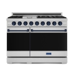 Gordon Ramsay by THOR Kitchen 48 Inch Professional Gas Range with Double Oven in Stainless Steel/Blue