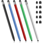 Stylets pour écrans tactiles, pack de 5 stylets pour iPad, iPhone, Android, Chromebook, tablettes et autres appareils à écran tactile capacitif, haute sensibilité et précision, sans rayures, caoutchouc