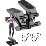 Amicus - Mini Stepper for Exercise, Adjustable Hydraulic Stepper Exercise Machine with Resistance Bands for Home, 330lbs Weight Capacity