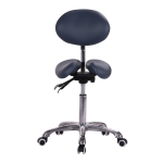 Master Massage Berkeley Ergonomic Saddle Stool -Two Part Seat Stool Saddle Posture Correction Chair Seat with Backrest and Adjustable Title Angle and Height Black