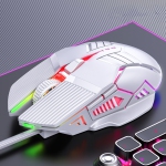 Luminous Wired Mouse Mechanical Mute Gaming Mouse Wired Pc Gaming Mice Portable Computer Mouse for Laptop Pc Mouse Computer Mice (White)