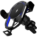 Adjustable Viewing Angles Car Car Wireless Charging Phone Mount Stand Navigation 360Degree Rotating Cellphone Rack for Air Vent(Black)