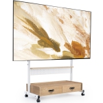 FITUEYES TV Stand with Storage and Wheels for 70 to 100 inch LED LCD Flat Screen, Floor TV Stand Mount Wooden with Peg Board & Cabinet Storage TV Console