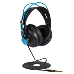 Studio Headphones, Adjustable Headband, Studio Monitor Headphones 3.5mm, 6.35mm, Over-ear Recording Headphones for Studio, Piano and Guitar (Black-Blue)