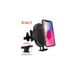 HyperGear Car Mount Universal Vent – Dashboard – Windshield Adjustable Grips Easy Release Button Adjustable Swivel Base Extends to 3.5In Wide – Black