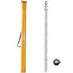 VEVOR 14-Feet/8ths Aluminum Grade Rod, 4 Sections Telescopic Measuring Rod, Double-Sided Scale 1/8in Leveling Rod Stick, Aluminum Alloy Survey Rod w/ Bubble Level & Carrying Bag