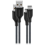 Insignia 1.8m (5.9 ft.) Braidés USB-C à USB-A Câble (NS-MCA6CAB2-C) - paquet de 2 - Charbon - Seulement chez Best Buy