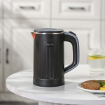 600W Travel Electric Kettle - 4-6 Min Fast Boil, Food-Grade 304 Stainless Steel, Compact & Lightweight for Hotels/Offices（Black）