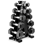 BalanceFrom Set de dumbbell avec support, en caoutchouc encastré maison Gym Poids des mains, 150lb