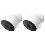 Google Nest Cam 2nd Gen Wired Outdoor Security Camera with Gemini - Snow - 2 Pack