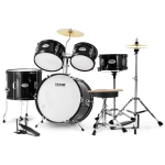 VEVOR 5-Piece Kids Drum Set, 16 in Beginner Full Drum Set with Bass Toms Snare Floor Drum Adjustable Throne Cymbal Hi-Hat Pedal and Two Pairs of Drumsticks, for Child Kids, Black