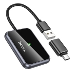 Hoco Wireless CarPlay Adapter | Apple CarPlay | Comes with USB-C Adapter | Sleek Appearance | Plug & Play | Black