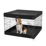 VEVOR 4 Pcs 24 x 36 in Panels Metal Pet Exercise Pen, Dog Fence Indoor and Outdoor Pen with Door, Top Cover, and Bottom Pad, Pet Playpen for Dogs, Cats and Other Small Animals