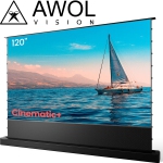 AWOL VISION 120" Motorized ALR Floor Rising Projector Screen for UST Projector, Floor Stand Screen for Home Theater, 4K/8K Ultra HD, Active 3D, 95% Ambient Light Rejecting