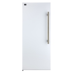 Forno Maderno 28-Inch Convertible Upright Freezer/Refrigerator in White with Antique Brass Handle, 13.6 cu.ft., Left Swing