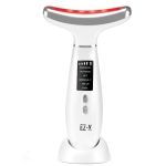 EZ-X LED Lift and Depuffing Wand- Anti Aging Red Light Therapy for Face, Neck and Under Eye- 4 Color LED- Cold Depuffing- Microcurrent- Hot and Cold Facial Massager [with Stand]