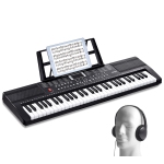 VEVOR 61 Key Digital Keyboard Piano, 200 tones 200 rhythms, 60 demo songs, Portable, with dual speakers, headphones & piano stickers, Ideal for beginners.