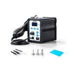 VEVOR 700W Hot Air Rework Station, Digital SMD Rework Station, 212℉-932℉ Hot Air Gun with 20-Level Adjustable Airflow, 3 Pre-Set Channels&3 Hot Air Nozzles for Chip Dismantling