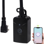 HBN Outdoor Smart WiFi Plug: 1 Grounded Outlet + WiFi Timer, APP Remote, Compatible with Alexa/Google Home, 2.4GHz Only, ETL Listed, Black