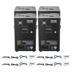 VEVOR 4 Pack 700W Cold Spark Machine,Output Fireworks Controllers, 6.6-16.4ft Adjustable Height, with Advanced DMX System,LED Screen,Portable Handle, Aluminum Alloy for Stage DJ