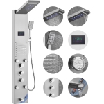 VEVOR Shower Panel System, 6 Shower Modes, LED & Screen Hydroelectricity Shower Panel Tower,5 Massage Jets, Tub Spout, Handheld Shower, Stainless Steel Wall-Mounted Shower Set