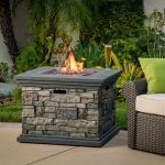 Square Fire Pit Table - Tank Space & Cover - No Assembly