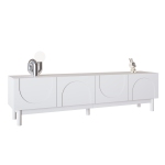 Wave Door TV Stand with Layers & Sturdy Legs