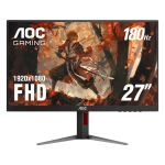 AOC C27G4X, 27" Moniteur de jeu Courbé, Plein HD 1080p, 180Hz Taux de rafraîchissement, 0,5ms Temps de réponse, VA Groupe, HDR10, FreeSync, HDMI & DisplayPort, noir
