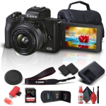 Canon EOS M50 Mark II Mirrorless Digital Camera W/ 15-45mm Lens - Bundle