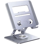 Tablet stand desktop computer foldable lightweight stand height/angle adjustable improve posture back pain/eliminate hunchback non-slip aluminum alloy - silver