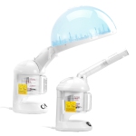 VEVOR 2-in-1 Hair Steamer, Professional Hair & Facial Steamer with Detachable Bonnet Hood, Nano Ionic & UV Ozone Face Steamer with 360° Rotatable Sprayer for Salon Spa Home Beauty