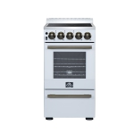 Forno Pallerano 20 Gamme électrique autonome de pouce en blanc, version Canada, prise et cordon inclus